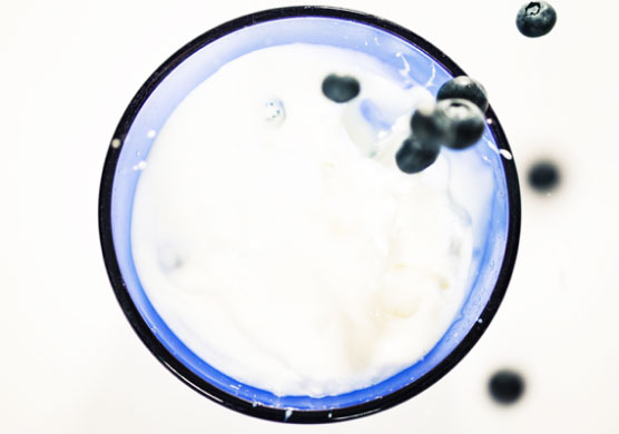 blueberries in shake